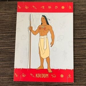 Disney: ’95 Pocahontas movie trading card:  Pop-up Card: Kocoum #8 of 12